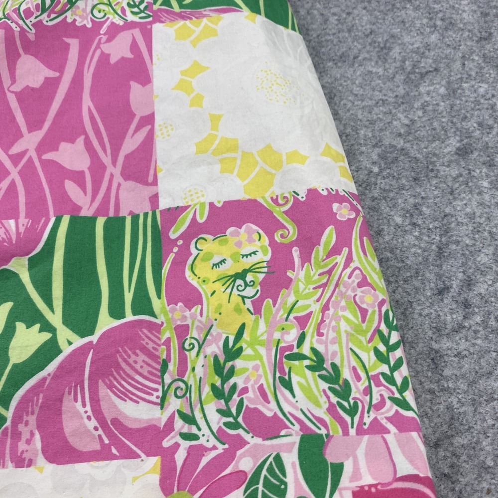 Lilly Pulitzer Skirt Womens 6 Pink Green Patchwork Floral Jungle Cat Print Lined - Picture 3 of 13